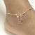Filigree Turtle Anklet Sterling Silver Personalized Beaded Sea Turtle Charm Anklet With Birthstone