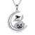 Witch Necklace Sterling Silver Witch On Flying Broom Pumpkin Moon Pendant Halloween Witch Jewelry Gifts for Women