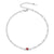 Figaro Anklets for Women, Sterling Silver Diamond Cut 3mm Link Chain Ankle Bracelet with Heart Birthstone, Length 8.5