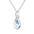 925 Sterling Silver Ash Necklace Memorial Teardrop CZ Keepsake Pendant Infinity Urn Necklace for Ashes for Women Cremation Jewelry romanticwork Silver aqua blue 