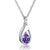 925 Sterling Silver Cremation Jewelry Memorial CZ Teardrop Ashes Keepsake Urns Pendant Necklace for urn Necklaces Ashes Jewelry Gifts stock romanticwork Purple 