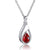 925 Sterling Silver Cremation Jewelry Memorial CZ Teardrop Ashes Keepsake Urns Pendant Necklace for urn Necklaces Ashes Jewelry Gifts stock romanticwork Red 