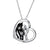 925 Sterling Silver Horse with Girl Heart Pendant Necklace for Girls, Girlfriend，Teens, Women, Daughter Sterling Silver Necklace enjoy life creative Black Horse with Girl Necklace 