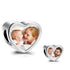925 Sterling Silver Personalized Photo Charm Fit Pandora Bracelet Necklace Customized Heart Round Shape Picture Bead
