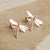 925 Sterling Silver Polished Dragonfly Stud Earrings stock romanticwork ROSE GOLD 