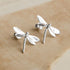 925 Sterling Silver Polished Dragonfly Stud Earrings