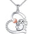 925 Sterling Silver Sloth Heart “Keep me in your heart” Pendant Necklace for Women, Daughter, Mom Animal necklace JUSTKIDSTOY Mom 