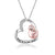 925 Sterling Silver Sloth Heart “Keep me in your heart” Pendant Necklace for Women, Daughter, Mom Sterling Silver Necklace JUSTKIDSTOY Heart Shape(Silver+Rose Gold) 