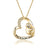 925 Sterling Silver Sloth Heart “Keep me in your heart” Pendant Necklace for Women, Daughter, Mom Sterling Silver Necklace JUSTKIDSTOY Heart Shape(Yellow Gold) 