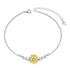925 Sterling Silver Sunflower Jewelry Bracelet Anklet for Women