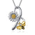 925 Sterling Silver Sunflower Necklace You Are My Sunshine Daisy Flower Pendant Jewelry for Women animal necklace LONAGO Sunflower Bee Necklace 