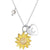 925 Sterling Silver Sunflower You Are My Sunshine Monogram Initial 26 Letter Pendant Custom A to Z Necklace stock enjoy life creative C-Sunflower 