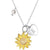 925 Sterling Silver Sunflower You Are My Sunshine Monogram Initial 26 Letter Pendant Custom A to Z Necklace stock enjoy life creative E-Sunflower 