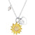 925 Sterling Silver Sunflower You Are My Sunshine Monogram Initial 26 Letter Pendant Custom A to Z Necklace stock enjoy life creative F-Sunflower 