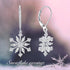 925 Sterling Silver White/Blue CZ Snowflake Leverback Earrings/Necklace /Ring