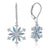925 Sterling Silver White/Blue CZ Snowflake Leverback Earrings Drop & Dangle Earrings stock Visit the JO WISDOM Store blue earrings 