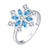 925 Sterling Silver White/Blue CZ Snowflake Leverback Earrings/Necklace /Ring stock Visit the JO WISDOM Store blue ring 