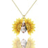 925 Sterling Silver/10K Gold You are My Sunshine Sunflower Photo Necklace for Mom Women Sunflower Locket Pendant Necklace