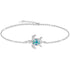 Blue Sea Turtle Bracelet/Anklet Sterling Silver Bracelets Jewelry for Women Gifts