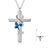 Butterfly Cross Urn Necklaces for Ashes 925 Sterling Silver Blue/Purple Crystal Butterfly Cross Necklace for Women stock romanticwork Blue Butterfly Urn 