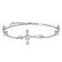 Cross  Bracelet for Women, 925 Sterling Silver Charm Adjustable Foot Anklet, Large Cross Bracelet
