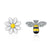 Cute Tiny Asymmetric Honey Bee Earrings Sun Flower Rhinestones Stud Earrings for Women Pendientes Jewelry Animal Earrings Todorova Official Store 