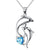 Dolphin Necklace 925 Sterling Silver Women Necklace Dolphin Jewelry with Birthstone Heart Ocean necklace Cuoka 