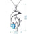 Dolphin Necklace 925 Sterling Silver Women Necklace Dolphin Jewelry with Birthstone Heart Ocean necklace Cuoka 