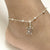 Filigree Turtle Anklet Sterling Silver Beaded Sea Turtle Charm Anklet animal anklets enjoy life creative 