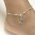 Filigree Turtle Anklet Sterling Silver Personalized Beaded Sea Turtle Charm Anklet With Birthstone