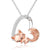 Fox Necklace Sterling Silver Cute Little Fox Heart Pendant Necklace Gifts for Girls Women Friends stock romanticwork fox heart pendant 