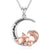 Fox Necklace Sterling Silver Cute Little Fox Heart Pendant Necklace Gifts for Girls Women Friends stock romanticwork fox moon pendant 