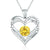 Heart Necklace 925 Sterling Silver Rose Gold Plated 5A Cubic Zirconia Birthstone Pendant Necklaces for Women Mother Days' Jewelry Gift with Box love necklace CDE Sliver-11-Nov 