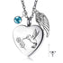 Hummingbird Ashes Urn Pendant Necklace 925 Sterling Silver Heart-Shaped Cremation Jewelry Birthstone Urn Necklace