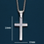 Waterproof Men's Silver Cross Necklace for Men Gifts for Him Stainless Steel Cross for Man Mens Crosses Gift for Bro, Son, Bff