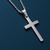 Waterproof Men's Silver Cross Necklace for Men Gifts for Him Stainless Steel Cross for Man Mens Crosses Gift for Bro, Son, Bff