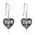 Witches Heart Gothic Earrings 925 Sterling Silver Goth Black Jewelry for Women