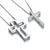 Matching Cross Sterling Silver Couple Necklace Cross Faith Jewelry for Mother Daughter Son Sisters Friends Relationship