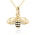 14K Yellow Gold Honey Bee Jewelry for Women Bee Necklace Fine Gold Pendant Gifts for Her