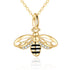 14K Yellow Gold Honey Bee Jewelry for Women Bee Necklace Fine Gold Pendant Gifts for Her