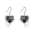 Witches Heart Gothic Earrings 925 Sterling Silver Goth Black Jewelry for Women