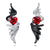 Angel Devil Earrings Sterling Silver Demon Angel Wings Black and White Drop Earrings Birthday Valentine's Day Jewellery Gifts for Women