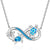 Sterling Silver Sea Turtle Pendant Infinity Mother and Daughter Necklaces Blue Opal Tortoise Ocean Wave Jewelry Mothers Day Gifts