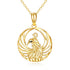 Phoenix Necklace for Women Teen Girls 14K Yellow Gold Rising Phoenix Pendant Necklace Jewelry Gifts