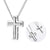 Matching Cross Sterling Silver Couple Necklace Cross Faith Jewelry for Mother Daughter Son Sisters Friends Relationship