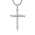 Cross Necklace for Men Sterling Silver Men Cross Pendent with Stainless Steel Chain Jewelry Gift for Men Boy