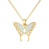 14K Real Gold Butterfly Necklace with Blue Opal Yellow Gold Butterfly Pendant Necklace Jewelry Gifts for Women