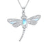 Dragonfly Necklace with Opal & Moonstone 925 Sterling Silver Dragonfly Pendant Jewelry Christmas Birthday Gifts for Women Mom Girlfriend