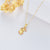 Solid 14k Yellow Gold Rabbit Necklace with Dripping Glue and Cubic Zirconia Halloween Christmas Amimal Jewelry Gift for Women