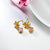 14k Solid Gold Flower Earrings 5a Pink Purple Cubic Zirconia Gold Earrings for Women Dangle Stud Women Earrings